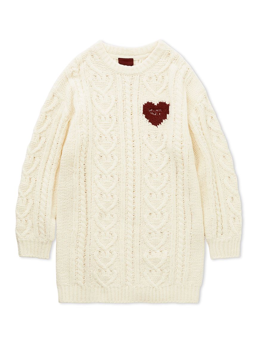 heart knit dress Pink Heart Lines Knit Dress