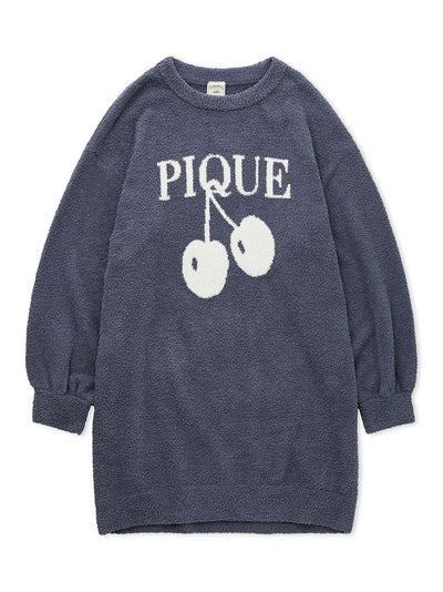 Baby Moco Cherry Jacquard Sweater Dress gelato pique