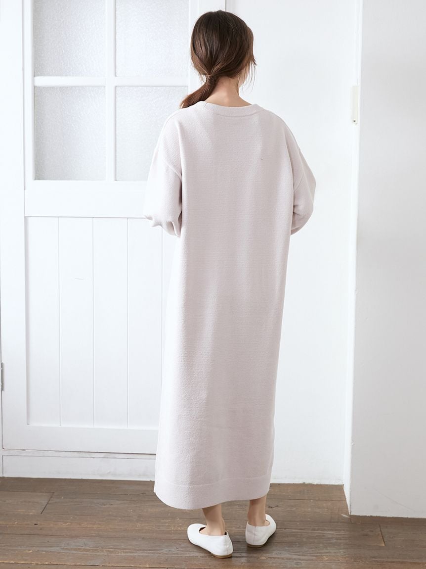 Airy Moco Twin Cats Jacquard Dress