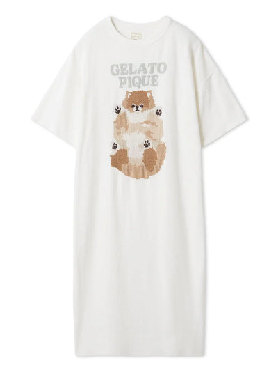 Roll Over Dog Jacquard Dress gelato pique