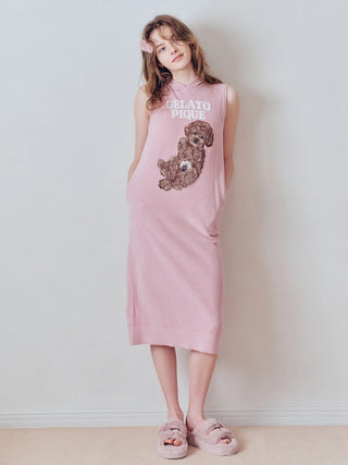 Roll Over Dog Jacquard Sleveeless Dress