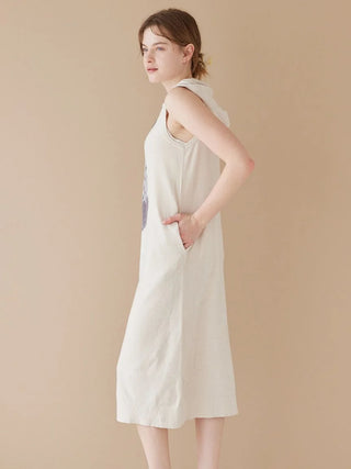 Roll Over Dog Jacquard Sleveeless Dress