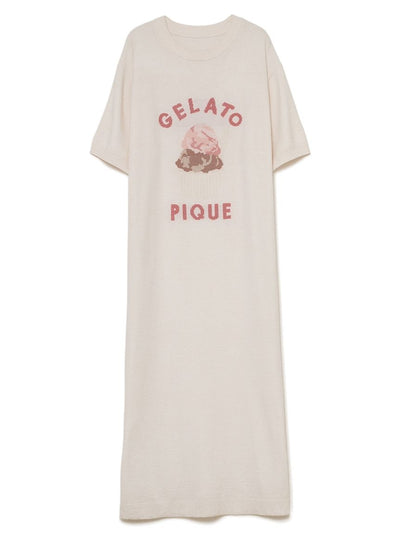 Fluffy Variety Motif Jacquard Dress gelato pique