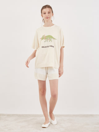 Dinosaur Border Pajama Lounge Shorts - Gelato Pique