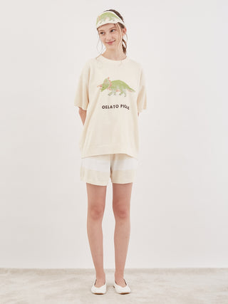 Dinosaur Border Pajama Lounge Shorts - Gelato Pique