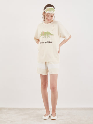 Dinosaur Border Pajama Lounge Shorts - Gelato Pique