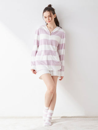  Smoothie 2 Border Comfy Lounge Shorts in lavender, Women's Loungewear Shorts at Gelato Pique USA