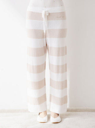 Smoothie 2 Border Long Loungewear Pants in beige, Women's Loungewear Pants Pajamas & Sleep Pants at Gelato Pique USA