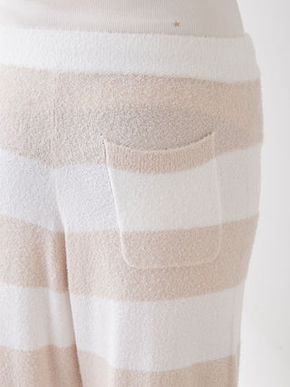 Smoothie 2 Border Long Loungewear Pants in beige, Women's Loungewear Pants Pajamas & Sleep Pants at Gelato Pique USA