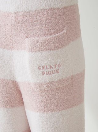 Powder Trim Sriped Lounge Pants in Pink, Women's Loungewear Pants Pajamas & Sleep Pants at Gelato Pique USA.