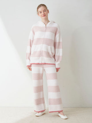 Powder Trim Sriped Lounge Pants in Pink, Women's Loungewear Pants Pajamas & Sleep Pants at Gelato Pique USA.