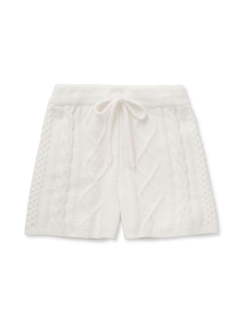 Restful Soft Rib High Waist Mini Shorts in White