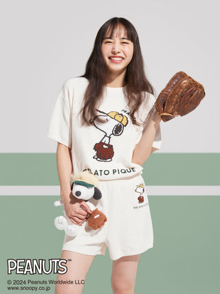 PEANUTS SNOOPY Lounge Shorts in OFF WHITE, Women's Loungewear Shorts at Gelato Pique USA.