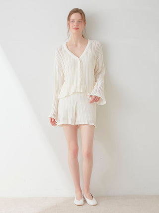 Crochet Shorts in OFF WHITE, Women's Loungewear Shorts at Gelato Pique USA.