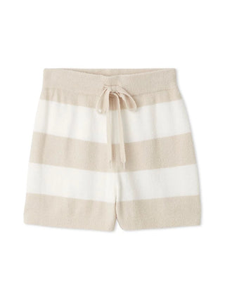 Smoothie 2 Border Lounge Shorts in BEIGE, Women's Loungewear Shorts at Gelato Pique USA.