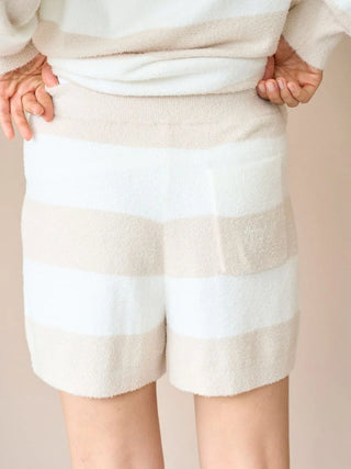 Smoothie 2 Border Lounge Shorts in BEIGE, Women's Loungewear Shorts at Gelato Pique USA.