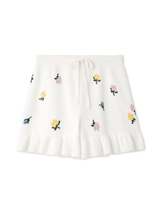 Air Moco Small Flower Lounge Shorts in Off White, Women's Loungewear Shorts at Gelato Pique USA