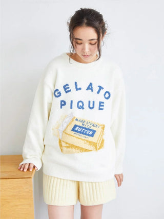 Souffle Butter-Themed Lounge Shorts in YELLOW, Women's Loungewear Shorts at Gelato Pique USA.