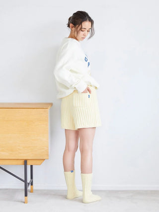 Souffle Butter-Themed Lounge Shorts in YELLOW, Women's Loungewear Shorts at Gelato Pique USA.