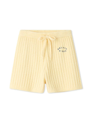 Souffle Butter-Themed Lounge Shorts in YELLOW, Women's Loungewear Shorts at Gelato Pique USA.