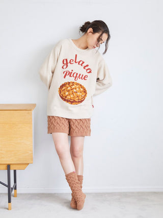 Souffle Pie Waffle Knit Lounge Shortsin BROWN, Women's Loungewear Shorts at Gelato Pique USA.