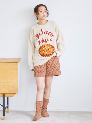 Souffle Pie Waffle Knit Lounge Shortsin BROWN, Women's Loungewear Shorts at Gelato Pique USA.