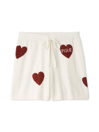 Hot Smoothie Heart JQD Lounge Shorts in Off White, Women's Loungewear Shorts at Gelato Pique USA