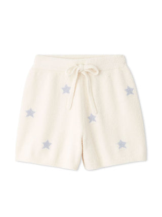 Star Jacquard Lounge Shorts in Off White, Women's Loungewear Shorts at Gelato Pique USA