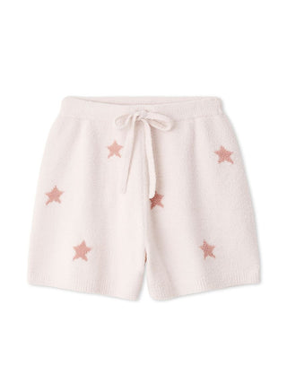 Star Jacquard Lounge Shorts in Pink, Women's Loungewear Shorts at Gelato Pique USA