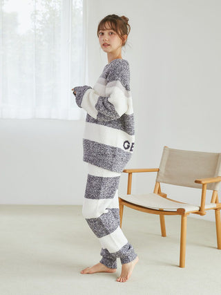 Powder Melange Fuzzy Pajama Pants in Navy, Women's Loungewear Pajama Pants & Sleep Pants at Gelato Pique USA