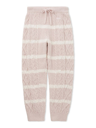 Baby Moco Aran Border Lounge Pants with cable knit pattern and stripes, Gelato Pique. Soft, breathable fabric.