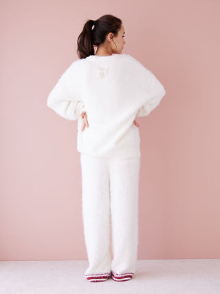 HOLIDAY Feather Lounge Pants in Off White, Women's Loungewear Pajama Pants & Sleep Pants at Gelato Pique USA