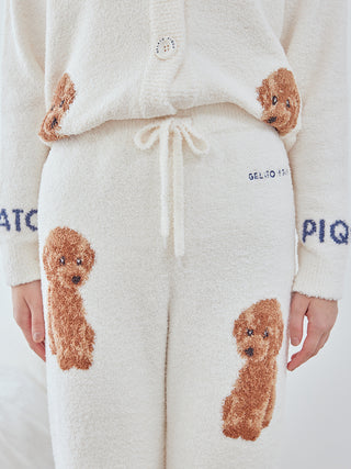 Toy poodle Pajama Pants in off White, Women's Loungewear Pants Pajamas & Sleep Pants at Gelato Pique USA