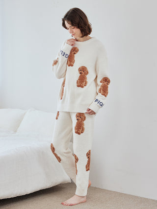 Toy poodle Pajama Pants in off White, Women's Loungewear Pants Pajamas & Sleep Pants at Gelato Pique USA