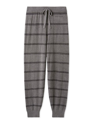 Hot Smoothie Drawstring Striped Knit Lounge Pants in Dark Gray, Women's Loungewear Pants Pajamas & Sleep Pants at Gelato Pique USA