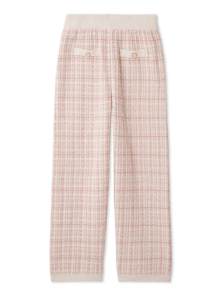 Tweed-Like Lounge Pants in Pink, Women's Loungewear Pants Pajamas & Sleep Pants at Gelato Pique USA