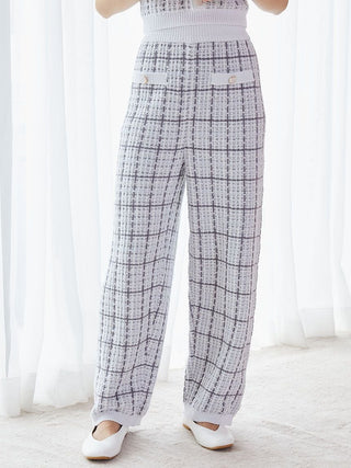 Tweed-Like Lounge Pants in Blue, Women's Loungewear Pants Pajamas & Sleep Pants at Gelato Pique USA