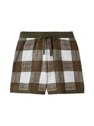 Air Moco Checkered Lounge Shorts in Green, Women's Loungewear Shorts at Gelato Pique USA