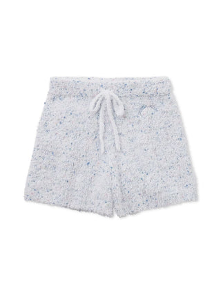 Fuzzy Lounge Shorts with Drawstring in Blue, Women's Loungewear Shorts at Gelato Pique USA