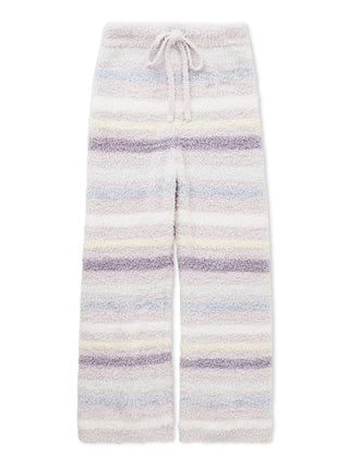 Cozy Gelato Random Border Lounge Pants with soft striped design in signature fluffy fabric.