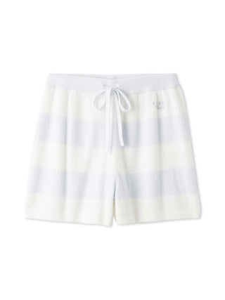 Gelato Pique USA Smoothie 2-Border Lounge Shorts in pastel stripes, premium loungewear sleepwear, light blue, straight-leg, hip pockets.