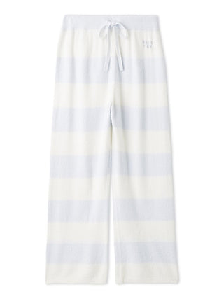 Smoothie 2-Border Pants in pastel blue and white stripes, featuring a drawstring waist and hip pockets.