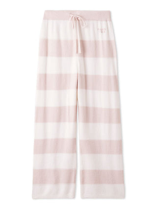 Gelato Pique Smoothie 2-Border Lounge Pants in ultra-soft fabric with pink and white stripes, offering a cozy and stylish look.