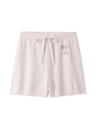 Cozy Panda Jacquard Lounge Shorts with embroidered panda detail, plush fabric for comfort and style from Gelato Pique USA.