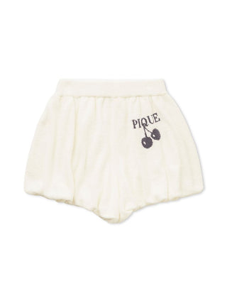 Off-white Air Moco Cherry Jacquard Balloon Lounge Shorts with cute cherry embroidery and soft, lightweight material.