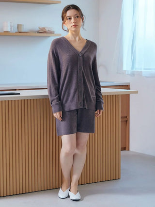 Woman wearing Smoothie Lite Lounge Shorts by Gelato Pique USA, showcasing premium loungewear and sleepwear.