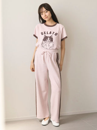 Airy Moco Sporty Border Long Pants