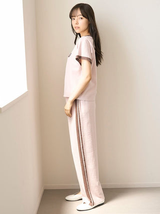 Airy Moco Sporty Border Long Pants