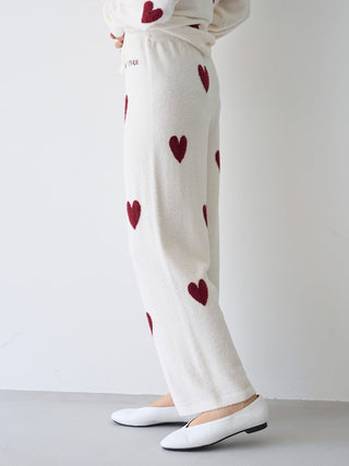 Warm Smoothie Heart Jacquard Long Pants