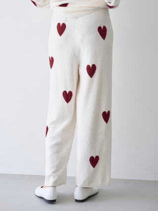 Warm Smoothie Heart Jacquard Long Pants
